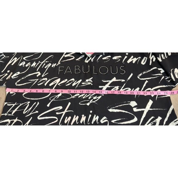 Ali Miles 1X Embellished Fabulous Wire Collar 3/4 Sleeve Button Front Tunic NEW - Picture 11 of 13